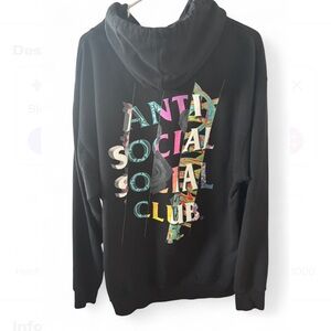 Anti Social Social Club Multicolor Graphic Black Hoodie